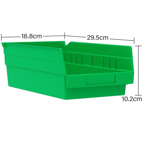 Akro-Mils 30130 Plastic Shelf Bins, Heavy Duty Storage Bins for Garage, Closet, and Drawer Organization, 12-Inch x 6-1/2-Inch x 4-Inch, Yellow, 12-Pack - Image 3