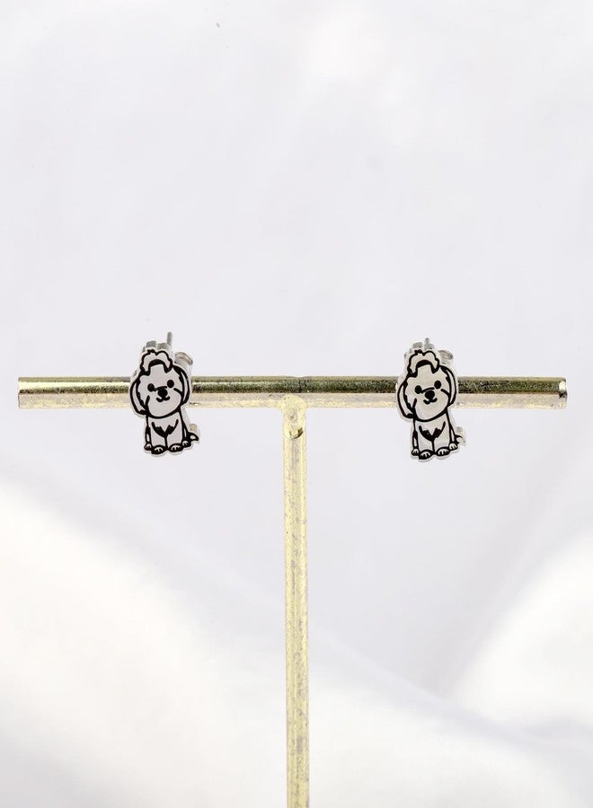 AKTAP Shih Tzu Dog Stud Earrings Shih Tzu Gifts Shih Tzu Jewelry for Dog Mom Shih Tzu Lover Gift (Shih Tzu Dog Earrings) - Image 3