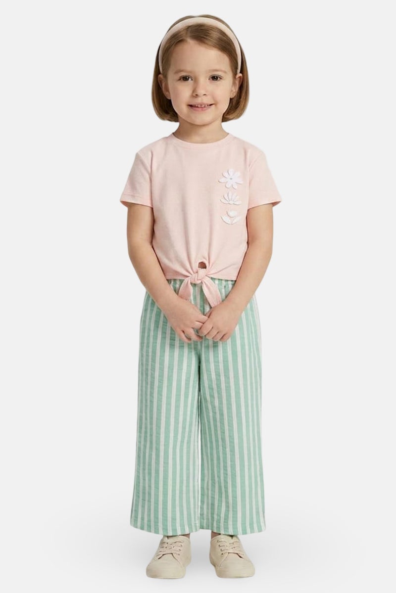 MISS Toddlers Girl 2 Pieces Graphic Print T-Shirt And Palazzo Pants Set, Multicolor - Image 1