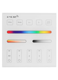 SYOSI Wireless 2.4G RF 4 Zones RGB RGBW RGBCCT Wall Mounted Smart Panel Remote, with S1 LED Controller, RGBW/RGB/CCT/Dimming 4 Channel, 4-Zone Group Control, 360° 99ft Wireless Control Distance  - Image 1