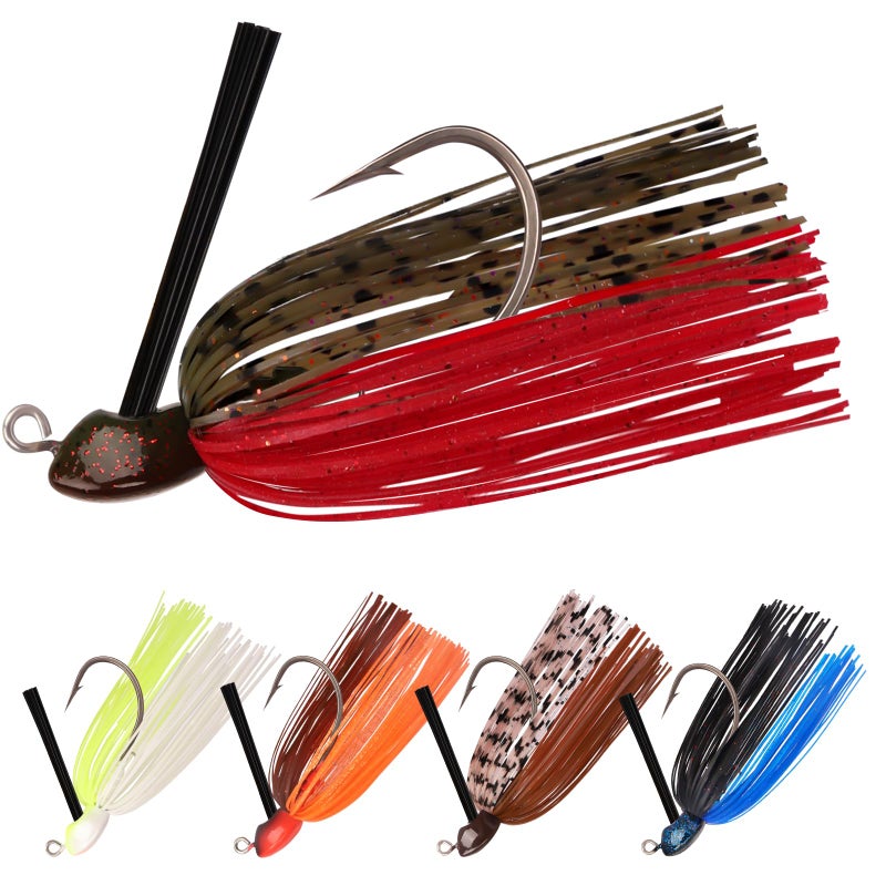 TRUSCEND Flipping Jigs Fishing Lures with Teflon Coated Ultra Smooth Sharp BKK Hook, Multi-Color Skirted Bass Jigs Tied with Stainless Steel Wire, Weedless Bass Baits Fishing Jigs Easily Used 3/8oz - Image 1