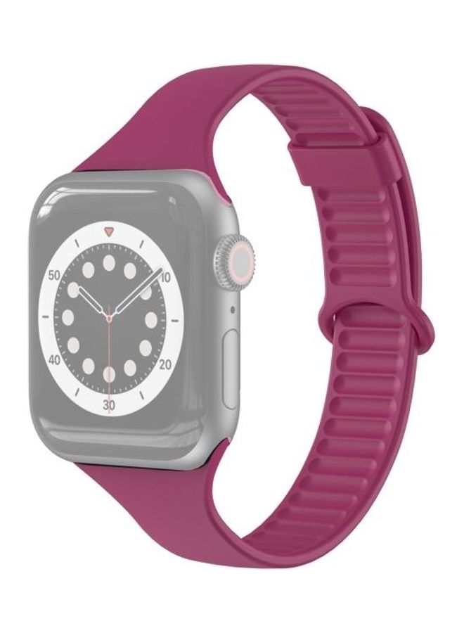 NIBEMINENT TPU Sliding Buckle Replacement Strap Watchband For Apple Watch Series 1/2/3/4/5/6/7/SE 38-40-41mm Wine Red  - Image 1
