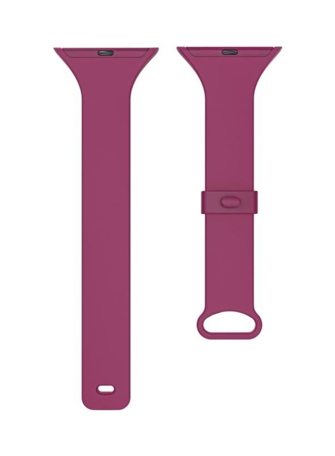 NIBEMINENT TPU Sliding Buckle Replacement Strap Watchband For Apple Watch Series 1/2/3/4/5/6/7/SE 38-40-41mm Wine Red  - Image 2