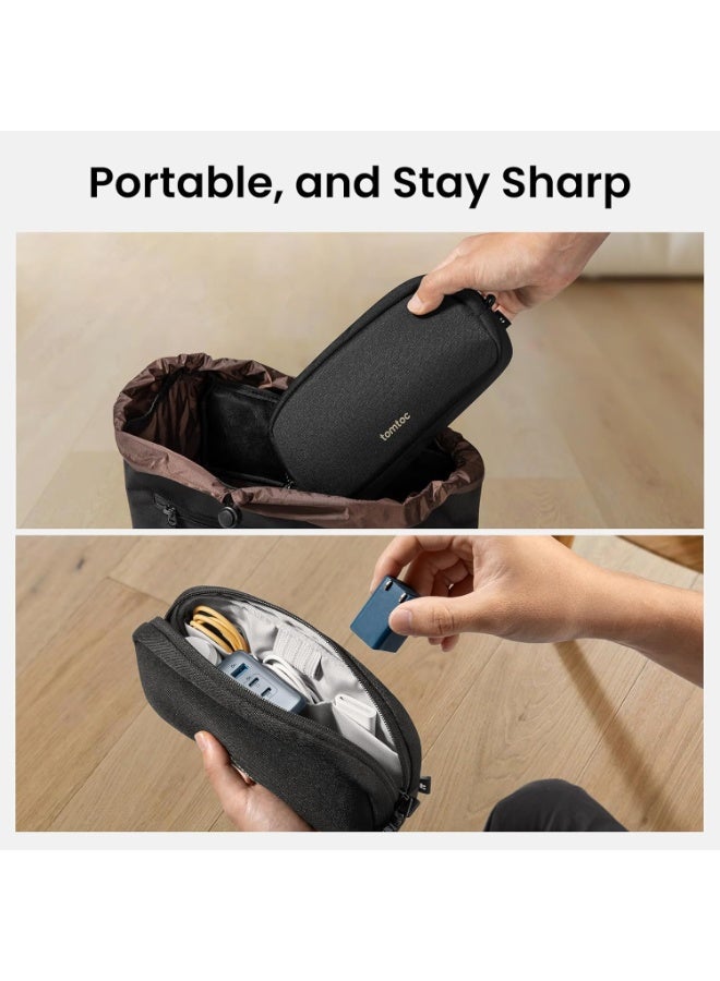 Tomtoc حقيبة تنظيم إلكترونية صديقة للبيئة Light-T12 سعة 1 لتر - حقيبة سفر مدمجة لتقنية الكابلات والشواحن وبنك الطاقة والإكسسوارات - حقيبة مقاومة للماء، تصميم خفيف الوزن - Image 3