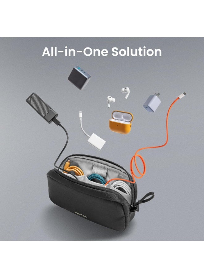Tomtoc حقيبة تنظيم إلكترونية صديقة للبيئة Light-T12 سعة 1 لتر - حقيبة سفر مدمجة لتقنية الكابلات والشواحن وبنك الطاقة والإكسسوارات - حقيبة مقاومة للماء، تصميم خفيف الوزن - Image 2
