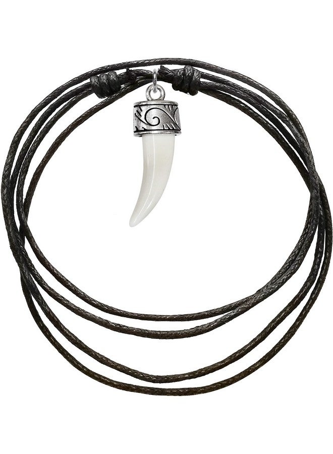 Bijoux De Ja قلادة معلق بها سن ذئب مع تاج مجعد، حبل قابل للتعديل - Image 4