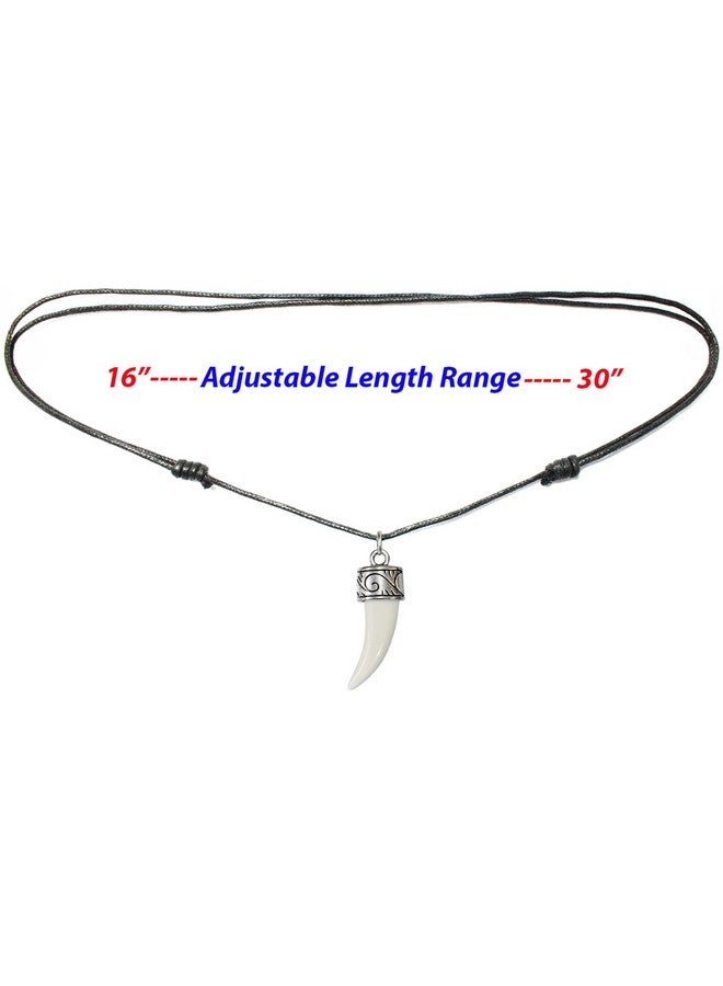 Bijoux De Ja قلادة معلق بها سن ذئب مع تاج مجعد، حبل قابل للتعديل - Image 5