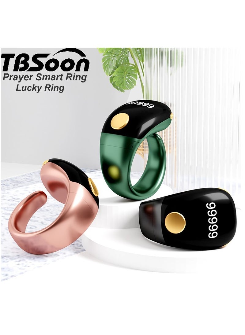 TBSoon Lightweight Prayer Smart Ring, Lucky Ring, Tasbih Counter, Large Battery, OLED Display,Digital Watch Ring,Tasbeeh Beads Ring,Electronic rosary,Forgiveness Ring, Ramadan Gift,Eid al-Fitr,Daily Wear & Gift Giving,for Man & Women,TBSoon iQIBLA Zikr Ring  - Image 2