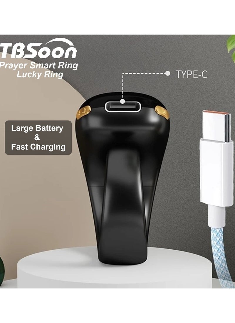 TBSoon Lightweight Prayer Smart Ring, Lucky Ring, Tasbih Counter, Large Battery, OLED Display,Digital Watch Ring,Tasbeeh Beads Ring,Electronic rosary,Forgiveness Ring, Ramadan Gift,Eid al-Fitr,Daily Wear & Gift Giving,for Man & Women,TBSoon iQIBLA Zikr Ring  - Image 5