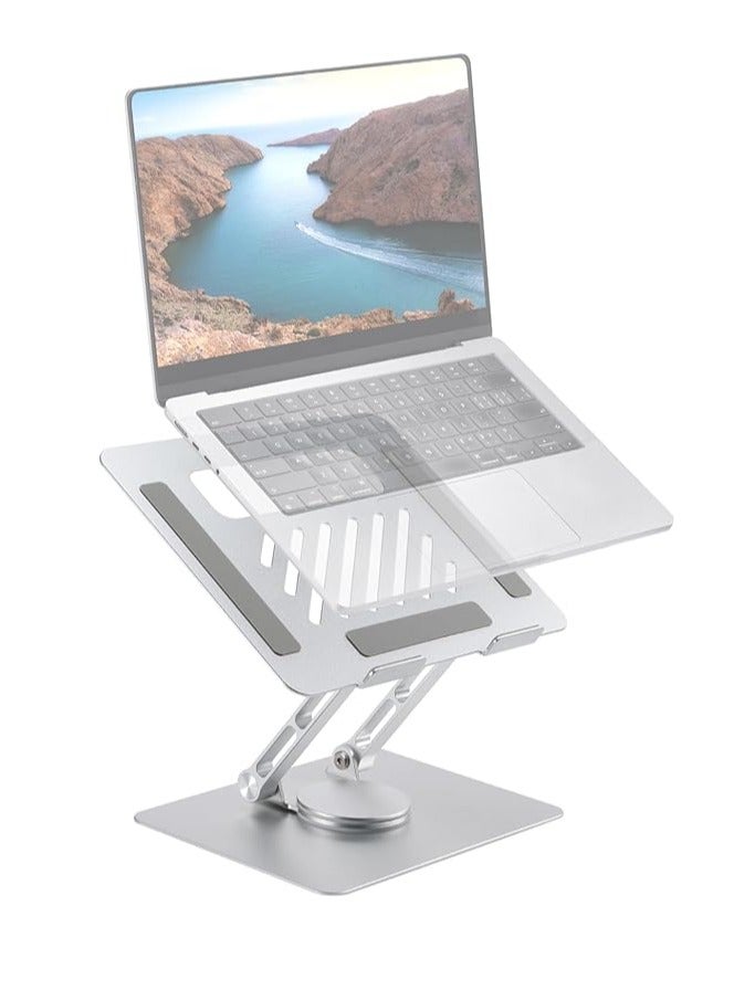 OTREST Adjustable Laptop Stand for Desk, Foldable Ergonomic Laptop Riser, 360° Swivel Portable Aluminum Alloy Computer Stand Compatible with MacBook Air/Pro Lenovo Razer, All 10"-16" Notebooks, CP02S - Image 1