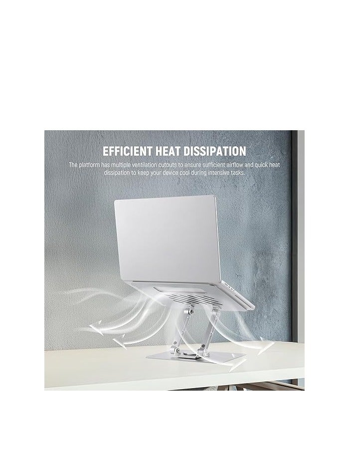 OTREST Adjustable Laptop Stand for Desk, Foldable Ergonomic Laptop Riser, 360° Swivel Portable Aluminum Alloy Computer Stand Compatible with MacBook Air/Pro Lenovo Razer, All 10"-16" Notebooks, CP02S - Image 5