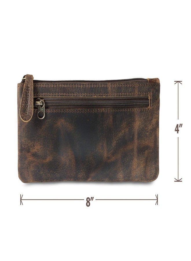 moonster Leather Pencil Case Pouch 8" x 4" - Leather Pen Case with Zipper - Image 3