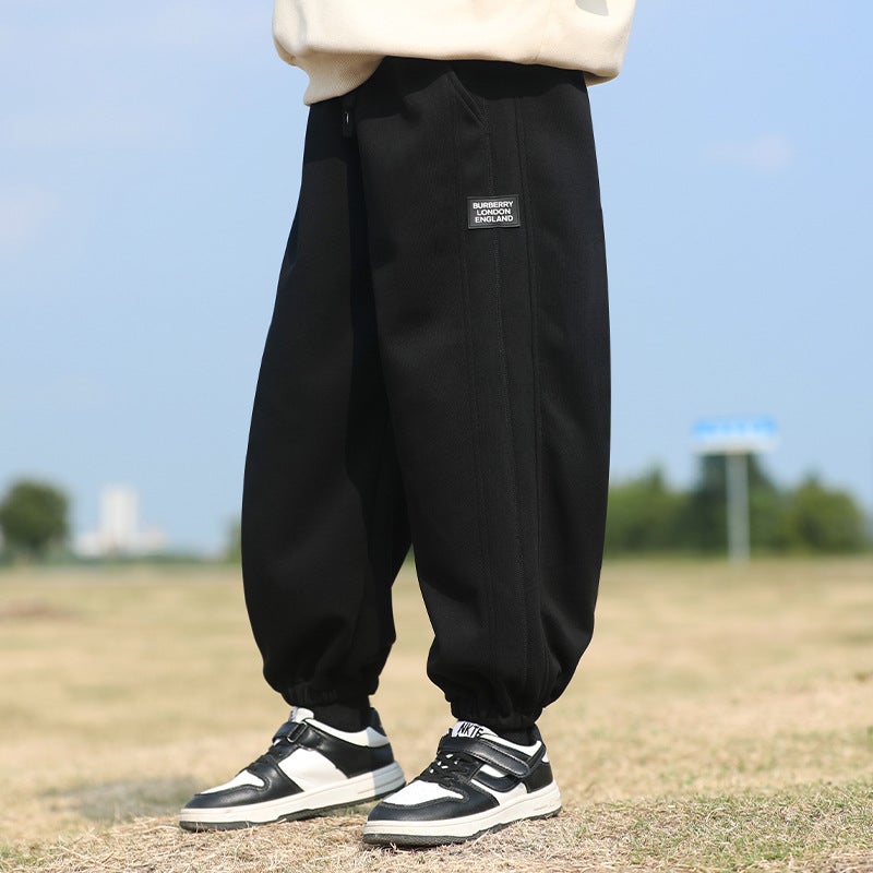 Boys' Sports Pants Medium And Large Children Handsome Casual Sweatpants Boys' Fashionable All-Matching Autumn Pants - Image 5