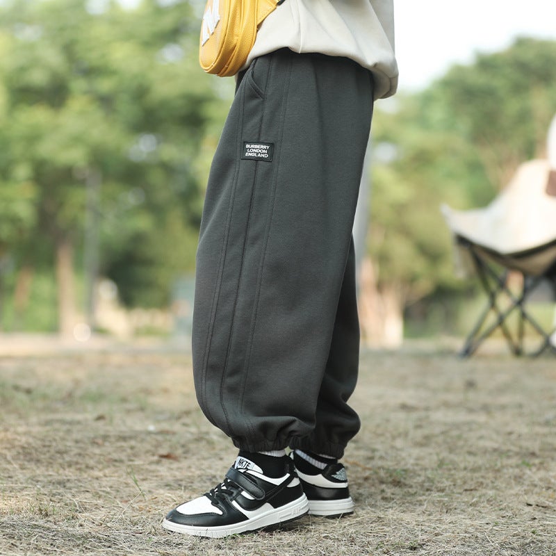 Boys' Sports Pants Medium And Large Children Handsome Casual Sweatpants Boys' Fashionable All-Matching Autumn Pants - Image 3