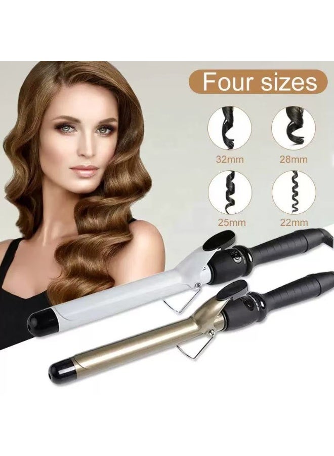 32mm diameter curling iron with 4-level intelligent temperature control! Ceramic hair protection, multi-functional styling in one device – curls or straightens effortlessly for long-lasting, glossy results. - Image 1