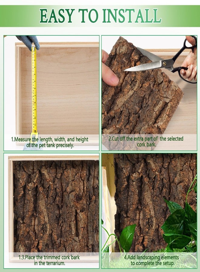 UKCOCO 4 Pcs Natural Cork Bark for Reptiles: Safe Cuttable Flat Cork Wood for Terrarium for Lizard Gecko Bearded Dragon, 5.89 Inch - Image 3