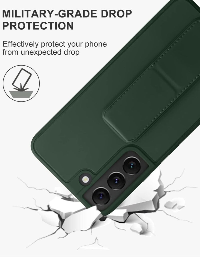 Samsung Galaxy S23 Plus Case Cover Magnetic Car Mount Kickstand & Holder, Premium Silicone Vertical & Horizontal Hand Strap and Grip with Multi Stand for Samsung Galaxy S23 Plus (Green) - Image 2