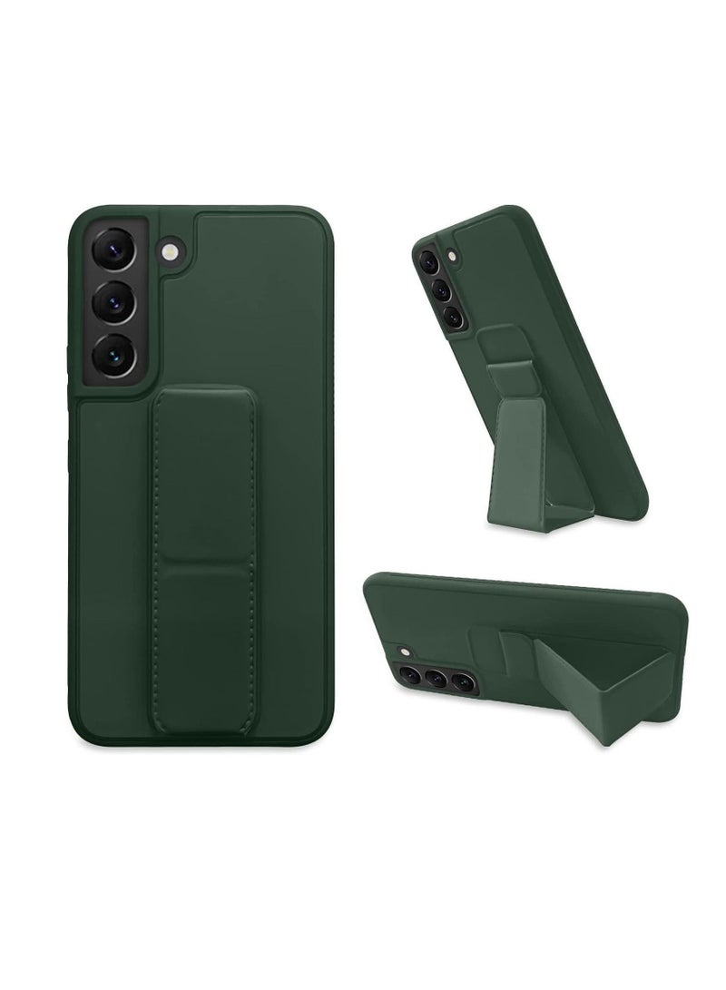 Samsung Galaxy S23 Plus Case Cover Magnetic Car Mount Kickstand & Holder, Premium Silicone Vertical & Horizontal Hand Strap and Grip with Multi Stand for Samsung Galaxy S23 Plus (Green) - Image 1