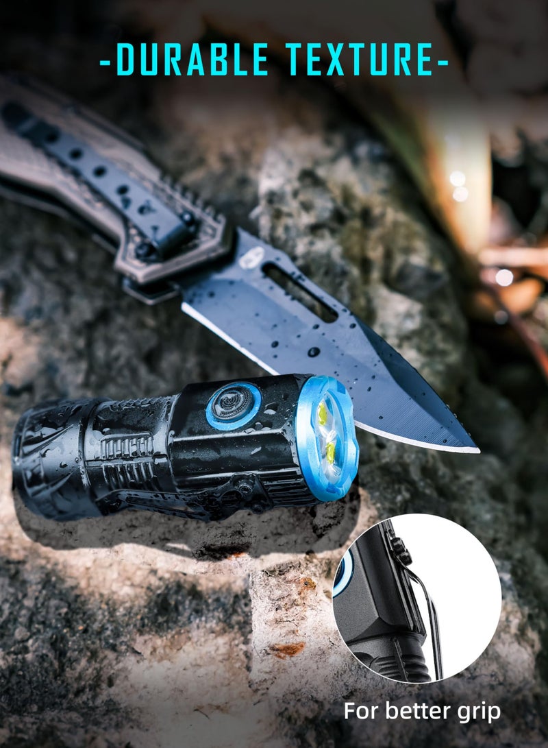 Compact LED Flashlight, 1200 Lumens - Small USB Rechargeable Flashlight with Clip, Mini Pocket EDC with Unique Tail Design - Image 2