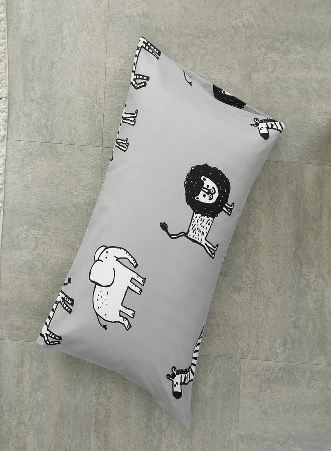 Flysheep 4 Piece Gray Grey Toddler Bedding Set with Multi Animals Printed for Baby Boys - Includes Quilted Comforter, Flat Sheet, Fitted Sheet & Pillow Case, Soft & Comfortable Microfiber - Image 5