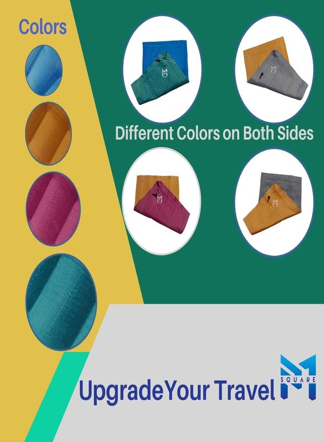 PM SQUARE Cotton Blend Air Inflatable Travel Pillow Pack of 3 for Travelling in Train, Bus, Camping, Hostel and Office - Multi Colour - Image 4