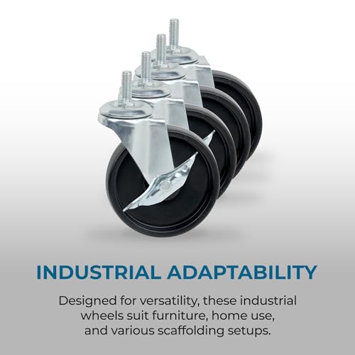 Honey Can Do Honey-Can-Do SHF-01939 4-Inch Caster Roller Wheels for HCD Shelving Unit, Set of Four,Black - Image 2