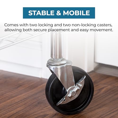 Honey Can Do Honey-Can-Do SHF-01939 4-Inch Caster Roller Wheels for HCD Shelving Unit, Set of Four,Black - Image 3