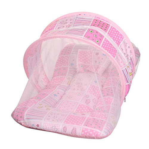 KooKyKooby Baby Mosquito and Insect Protection Net with Bedding (Pink(Star and Dot)) - Image 4