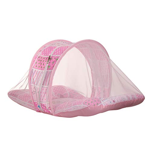 KooKyKooby Baby Mosquito and Insect Protection Net with Bedding (Pink(Star and Dot)) - Image 2