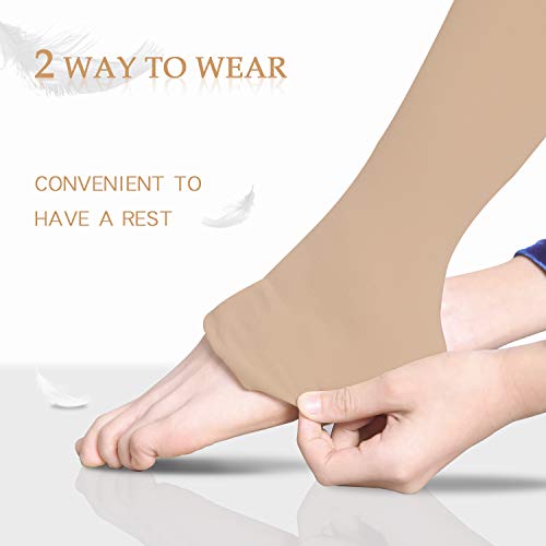 HETH Ballet Tights for Girls - Ultra Soft Dance Tights Convertible Tan Tight (Toddler/Kids,Small,2pcs) - Image 3