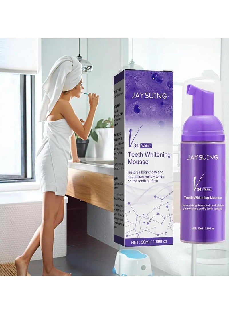 Whitening Toothpaste, Purple Whitening Toothpaste, V34 Color Correcting Toothpaste, Sensitive Toothpaste Stain Removal, Improve Teeth Brightness, Reduce Yellowing (1)