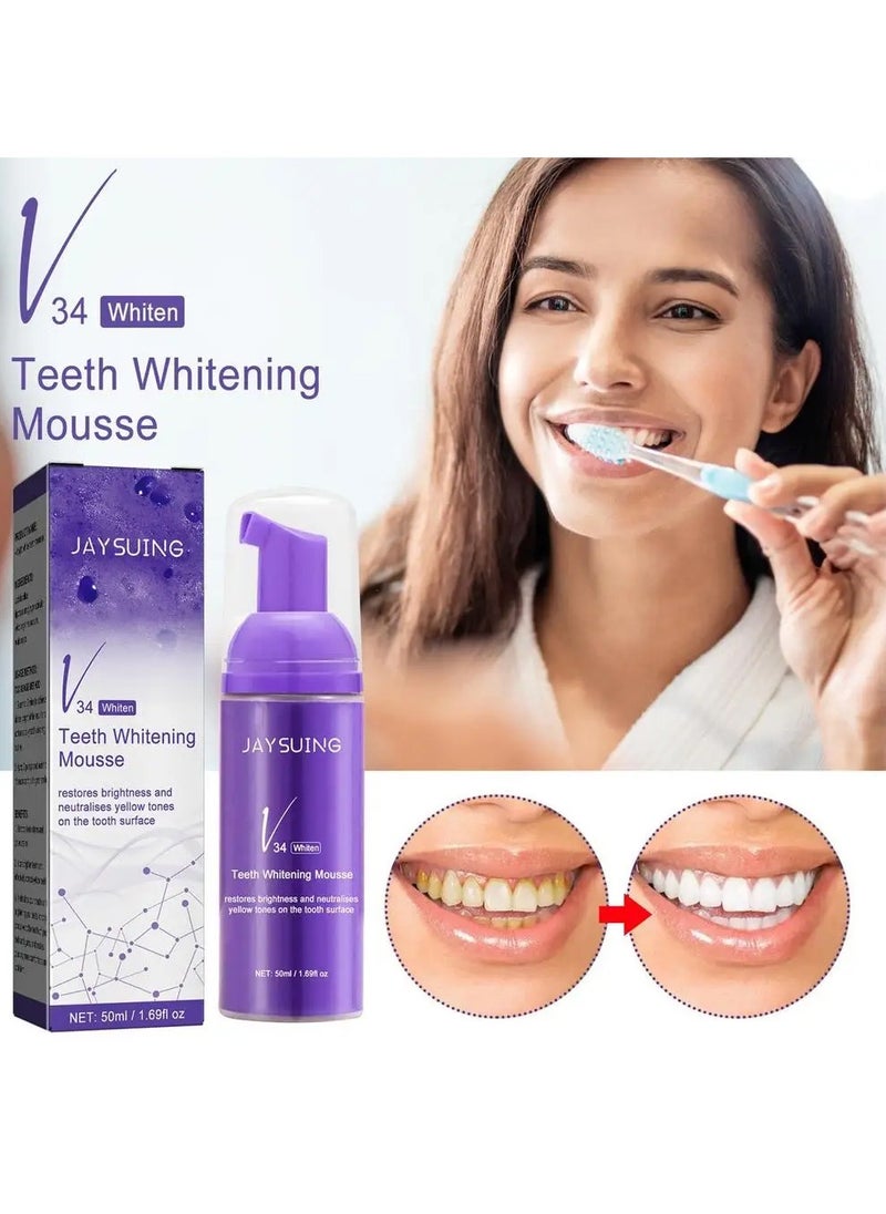 Whitening Toothpaste, Purple Whitening Toothpaste, V34 Color Correcting Toothpaste, Sensitive Toothpaste Stain Removal, Improve Teeth Brightness, Reduce Yellowing (1)