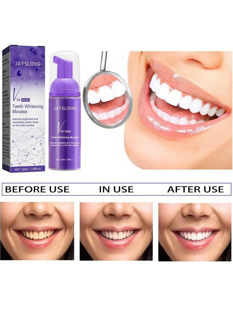 Whitening Toothpaste, Purple Whitening Toothpaste, V34 Color Correcting Toothpaste, Sensitive Toothpaste Stain Removal, Improve Teeth Brightness, Reduce Yellowing (1)