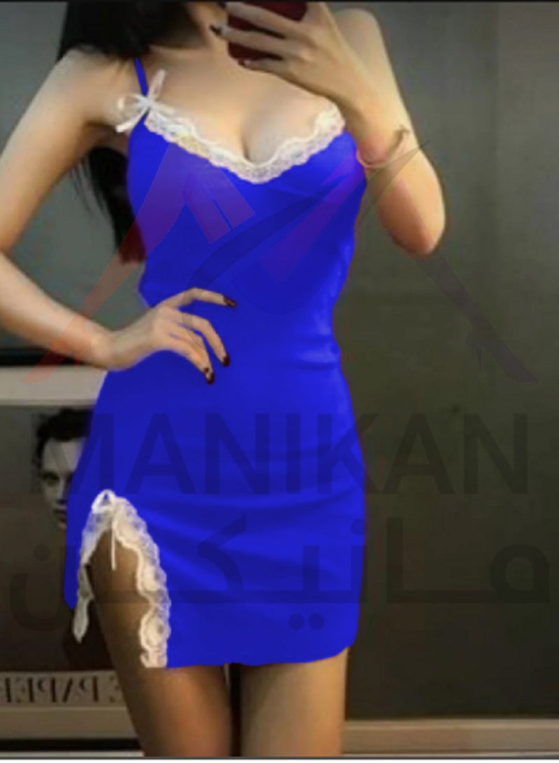 MANIKAN MANIKAN Women's Short Lingerie with One-Sided Open Design and Lace Trimmed Edges  - Image 4