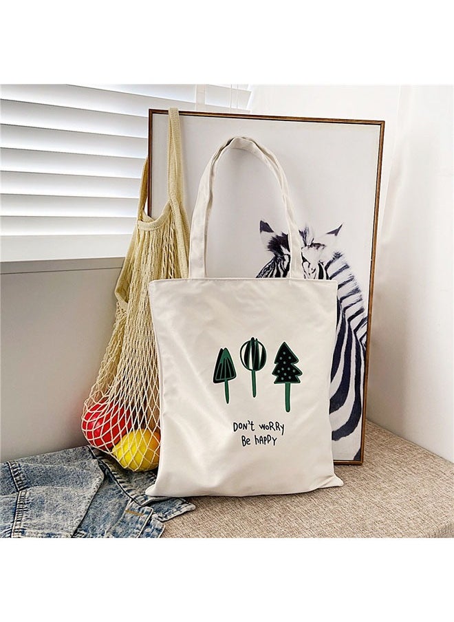 Ocean Canvas Shopping Bag White/Green, Tote Bag Aesthetic, Three Small Trees Canvas Tragetasche, Simplicity Style Stofftasche, Perfect Gift for Friends, Family  - Image 2