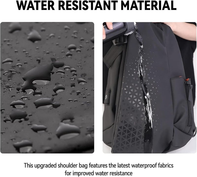 Zikra Anti-Theft Crossbody Sling Bag for Men Women,Small Backpack One Shoulder Bag, Chest Bag Sling Backpack Water Resistant(Black) - Image 5