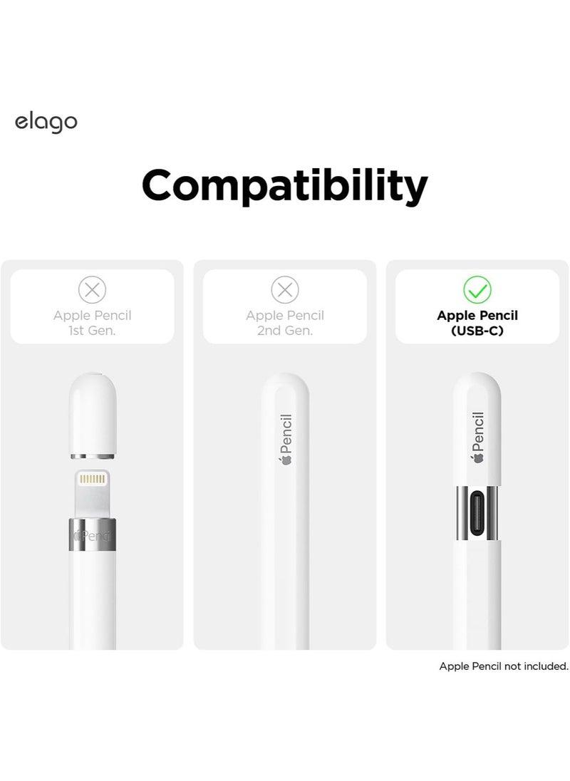 حافظة أقلام كلاسيكية متوافقة مع غطاء غطاء قلم Apple Pencil USB-C، تصميم كلاسيكي متوافق مع الشحن المغناطيسي - أصفر
