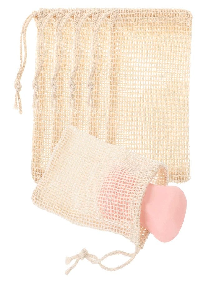 COMNICO 10 PCS Soap Bags Natural Sisal Soap Saver for Foaming and Drying Bubble Mesh Soap Scrubber Pouch Handmade Cotton Bag with Drawstring Body Facial Cleaning Bath Shower Tool - Image 3