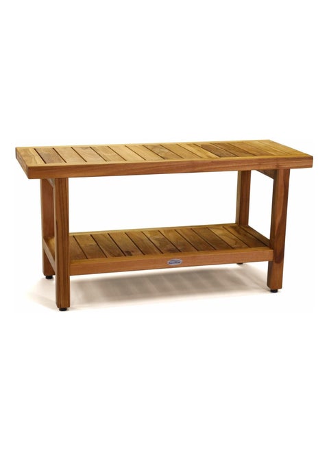 The Natural Beech Wood Spa Shower Bench with Shelf measures approximately 91.44 cm, and it provides a stylish and functional addition to your spa experience.