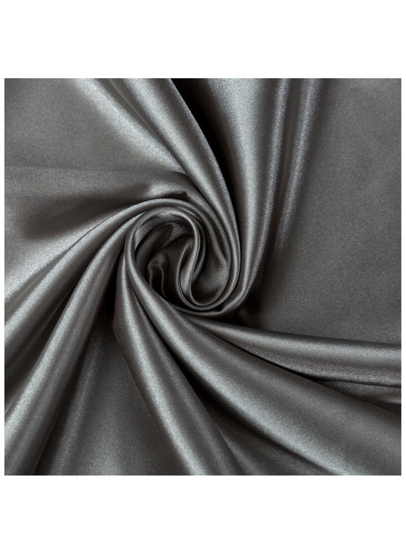 [2-Pack Silk Pillowcases] 2-Pack Luxurious Mulberry Silk Pillowcases, Satin Weave, Hypoallergenic | Polyester, Solid Color, Envelope Closure, Hand Wash Only, 120-140Gsm，Dark Gray  - Image 3
