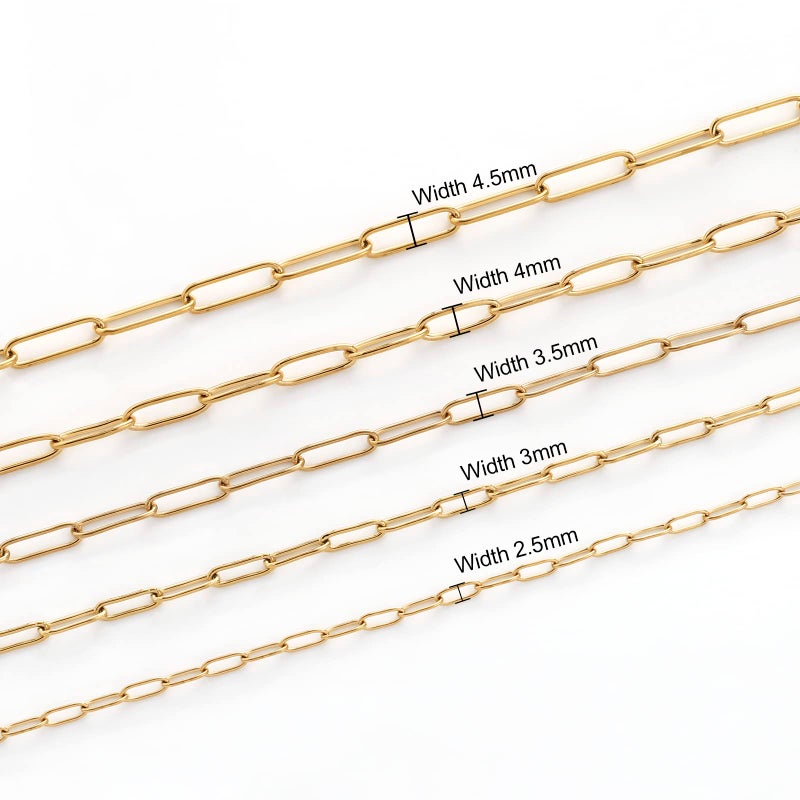 Andblue 16.4 Feet Necklace Chains for Jewelry Making, Gold Plated Stainless Steel Chains Bulk for DIY Necklace Bracelet Pendant Supplies - Image 3