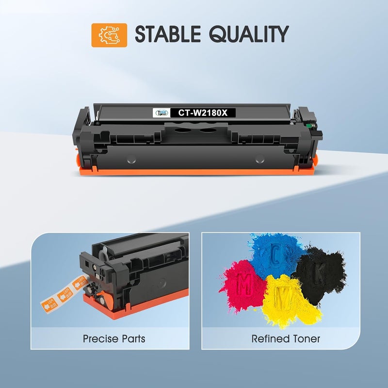 كول تونر خراطيش حبر 218X عبوة 4 قطع 218 3301fdw 3201dw 3301 218A متوافقة مع HP 218X 218A Color LaserJet Pro MFP 3301cdw 3301sdw مجموعة حبر W2180X عالية الإنتاجية مع شريحة (أسود سماوي أصفر أرجواني) - Image 4