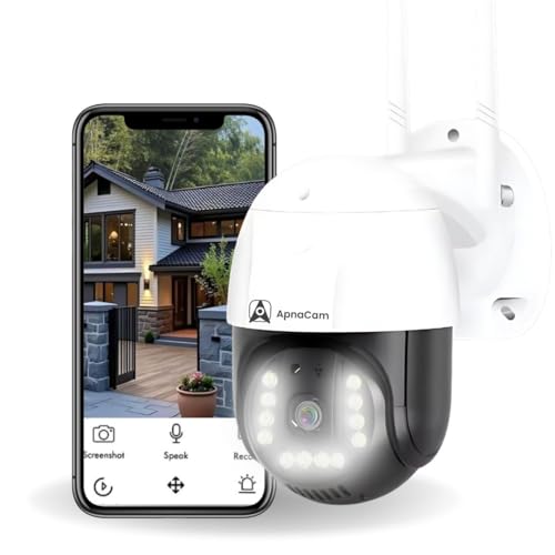 ApnaCam 5 MP 4G Sim Support PTZ Camera| Live Monitoring| Two-Way Audio| Full Color Night Vision| SD Card Recording| 360° Rotation| 4 Pure White LEDs| All Weatherproof - Image 1