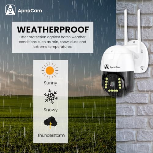 ApnaCam 5 MP 4G Sim Support PTZ Camera| Live Monitoring| Two-Way Audio| Full Color Night Vision| SD Card Recording| 360° Rotation| 4 Pure White LEDs| All Weatherproof - Image 4