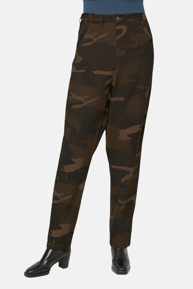 Reiko Women Cropped Fit Stretchable Camouflage Jeans, Multicolor - Image 1
