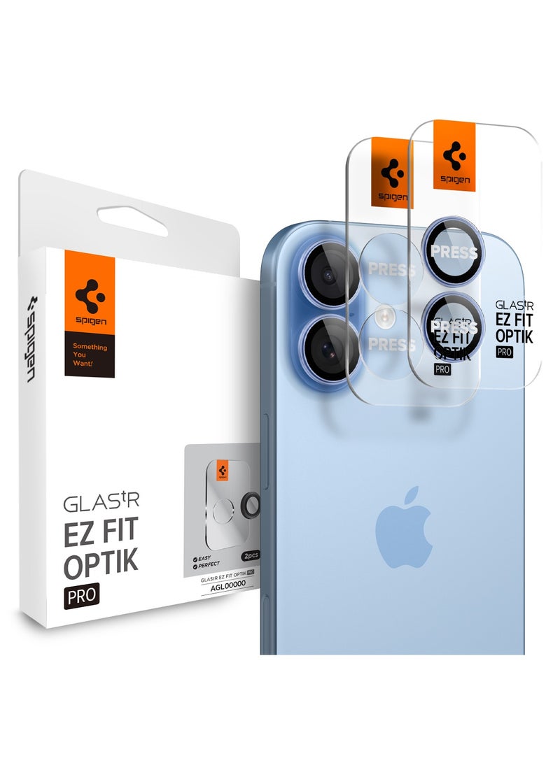 Spigen حامي عدسة الكاميرا [عبوة 2] لجهاز آيفون 17 | آيفون 16 بلس | آيفون 16 GLAStR EZ-Fit Optik Pro - أزرق - Image 1