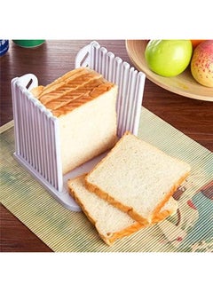 KASTWAVE Adjustable Toast Slicer Toast Cutting Guide For Homemade Bread Plastic Bread Slicer Loaf For Slicing Bread Foldable Kitchen Baking Tools White  - Image 2