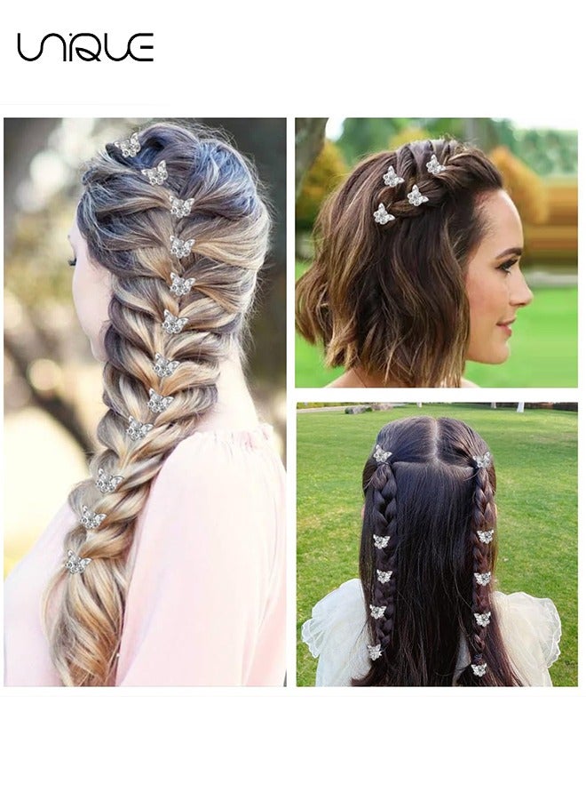 Unique 10PCS Butterfly Hair Clips Mini Clips for Hair Rhinestone Cute Hair Pins Decorations Hair Clips for Wedding Hair Barrettes Hair Accessories for Girls Women (White) - Image 5