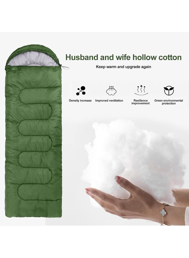 AUTOYSUR Sleeping Bags Camping with Compression Sack, Ultralight Backpacking Sleeping Bags with Zipper, Suitable for Warm & Cold Weather for Hiking, Traveling, Outdoor Adventure Green - Image 5