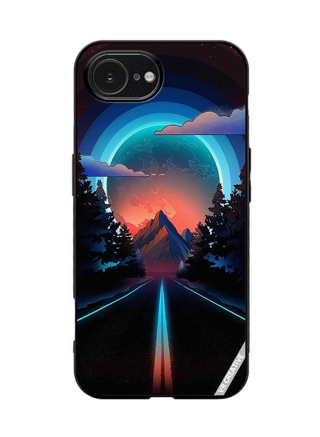 Protective Case Cover For Apple iPhone 16e Road To Paradise Design Multicolour